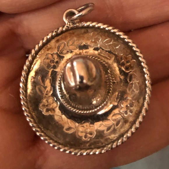 Sombrero sterling silver 925 charm made and purchased in Mexico - Picture 7 of 12